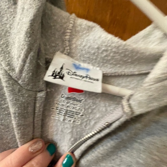 Disney Parks World Happy Holidays Christmas  Jacket Youth XL Zip Hoodie - Picture 2 of 6